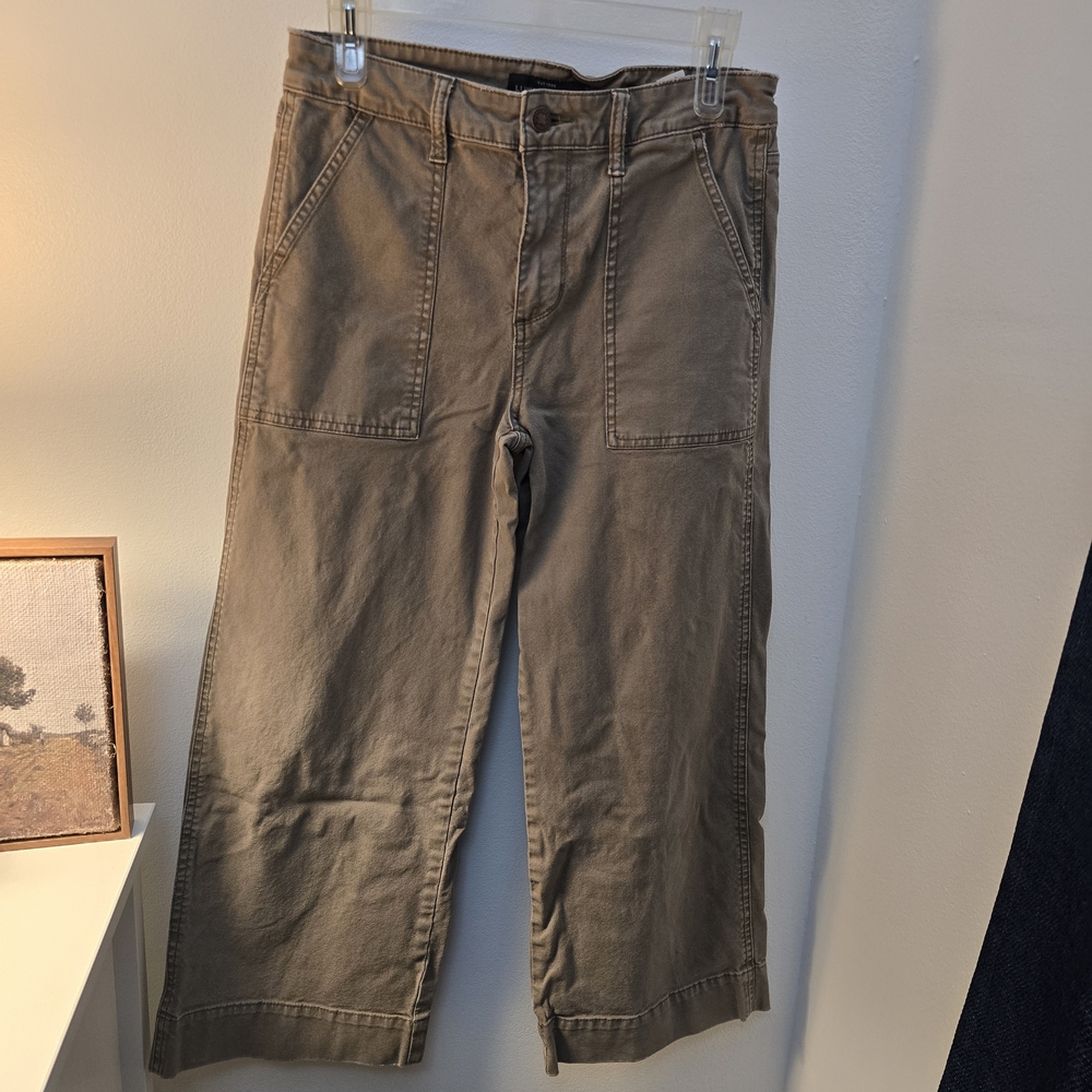 Lucky Brand Womens Olive Green Wide Leg Pant Size 2